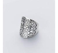 WOZUIMEI S925 Bague en Argent Femme Thaïlandaise Argent Rétro Modèle Ouvert Bague Large Visage Bague de ModeBague ajustable