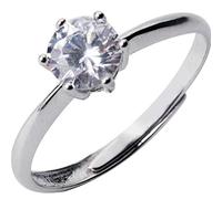 WOZUIMEI S925 Bague en Argent Femmes Simple Perceuse Simple Anneau Doux Ouverture Bague Doigt Anneau Six Griffe Bijoux, 0,5 cm