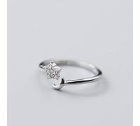 WOZUIMEI S925 Bague en Argent Style Japonais Doux Style Diamant Étoile Bague Doigt Bague Personnalité Lune Et Étoiles BijouxBague en argent S925, ouverture ajustée