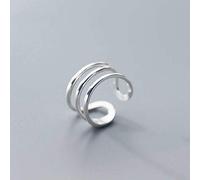 WOZUIMEI S925 Bagues en Argent Femmes Corée Petites Lignes Multicouches Fraîches Style Fille Ouverture Bague BijouxBague en argent S925, ouverture ajustée