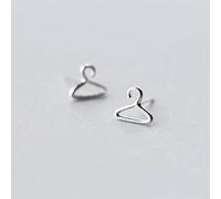 WOZUIMEI S925 Boucles D'Oreilles en Argent Femme Japonaise Et Coréenne Personnalité Mini Petit Cintre Boucles D'Oreilles Vêtements de Mode Suspendus Boucles D'Oreilles Oreille BijouxBoucles d'oreille
