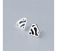 WOZUIMEI S925 Boucles D'Oreilles en Argent Femme Mâle Coréen Boucles D'Oreilles s Lettre Géométrique Triangle Boucles D'OreillesUne paire