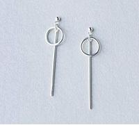 WOZUIMEI S925 Boucles D'Oreilles en Argent Femmes Corée Petit Frais Court Blond Rouge Perles Style Boucles D'Oreilles Oreille Bijouxune paire, Argent 925