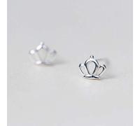 WOZUIMEI S925 Boucles D'Oreilles en Argent Femmes Coréenne Mode Douce Personnalité Couronne Boucles D'Oreilles Simple Style Littéraire Oreille Bijouxune paire, Argent 925