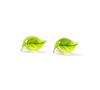 WOZUIMEI S925 Boucles D'Oreilles en Argent Femmes Coréennes Mignon Petites Feuilles Fraîches Été Douce Dame Simple Oreille Bijouxune paire, Argent 925