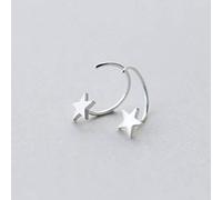 WOZUIMEI S925 Boucles D'Oreilles en Argent Femmes Étoiles Jane Yue Lasi Pentagramme Boucles D'Oreilles Crochet D'Oreille Petite Personnalité Femmes Tendance Bijouxune paire, Argent 925