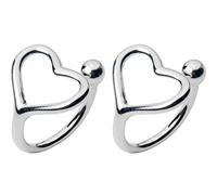 WOZUIMEI S925 Boucles D'Oreilles en Argent Femmes Style Japonais Et Coréen Mode Simple Lumière Amour Perles Style Sans Oreille Percée Clip Oreille Bijouxune paire, Argent 925