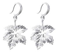 WOZUIMEI S925 Boucles D'Oreilles Feuille D'Érable en Argent Femme Style Coréen Boucles D'Oreilles Courtes Feuilles Creuses Mode LittéraireUne paire