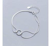 WOZUIMEI S925 Bracelet en Argent Style Coréen de la Mode Des Femmes Simple Double Anneau Autour D'Une Petite Compensation Novice BijouxBracelet en argent S925
