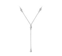 WOZUIMEI S925 Collier en Argent Femmes Corée Petit Frais en Forme de Y Diamant Pendentif Simple Doux Clavicule Chaîne BijouxCollier en argent S925