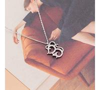 WOZUIMEI S925 Collier en Argent Femmes Coréenne Collier de Diamants de Mode Petite Souris Zodiaque Année du Rat Pendentif Chaîne Clavicule Bijoux Fémininsargent, Argent 925