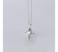 WOZUIMEI S925 Collier en Argent Femmes Sud-Coréen Petit Style Frais Unique Percer les Quatre Coins Des Étoiles Douce Style Pull Chaîne Collier Bijouxargent, Argent 925