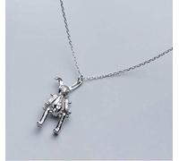 WOZUIMEI S925 Collier en Argent Personnalité Femme Pendentif Lapin Mécanique Tendance Mode Coréenne Bijoux Collier Argent 925