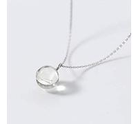 WOZUIMEI S925 Pendentif en Argent Collier Femmes de la Mode Coréenne Douce Style Rond Pissenlit Collier Chaîne Clavicule Femelle BijouxCollier en argent S925