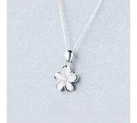 WOZUIMEI S925 Pendentif en Argent Collier Femmes Style Forestier Littéraire Petit Diamant Blanc Frais Pendentif Prune Fleurs Chaîne de Clavicule BijouxPendentif fleur, Argent 925
