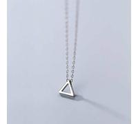 WOZUIMEI S925 Pendentif en Argent Collier Mode Creux Géométrie Triangulaire Clavicule Chaîne Pendentif Style BijouxBrin de gaine d'argent S925
