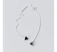 WOZUIMEI S925 Tremella Ligne Simple Triangle Noir Oreille Géométrique Ligne Bijoux Personnalisés Bijoux Fémininsune paire, Argent 925