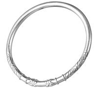 WOZUIMEI Style Chinois Bracelet Vintage S999 Bracelet en Argent Sterling Argent Sterling Rétro Mode Élégant Univers Féminin Cercle Fin Bracelet GivréBrillant