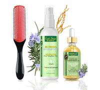 WOZUTUNT Huile de romarin bio pour la croissance des cheveux, eau de riz, romarin, huile de croissance des cheveux pour le cuir chevelu aux huiles essentielles, huile C