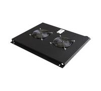 WP RACK - Tiroir pour ventilateur en rack - avec 2 ventilateurs de refroidissement, thermostat - CA 230 V - noir, RAL 9005