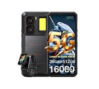 WP300 Smartphone Robuste 36Go 512Go 6.8" 16000mAh 108MP détachable/Lumière de Camping Noir