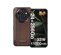 WP35 Smartphone 6.6 pouces 24GO(8+16) 256GO Octa Core Android 14 Dual sim 5G 11000mAh-marron