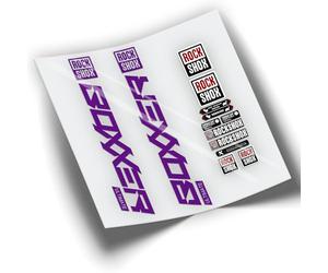 WP375 Autocollants compatibles avec fourche Rock-Shox BOXXER ULTIMATE 2020-2023 MTB, SET STICKERS (VIOLET)