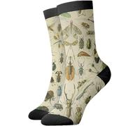 Wpamlrta Chaussettes courtes de sport amusantes et décontractées avec motif d'insectes pour homme et femme, Insecte de couleur vintage, taille unique