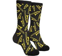 Wpamlrta Chaussettes décontractuelles amusantes de style écossais Clan Tartan Buffalo Plaid (2) Chaussettes montantes fantaisies pour hommes et femmes, Taille unique