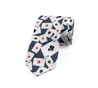 Wpamlrta Cravate Jeu de cartes multiples As 9,4 cm Cadet Bleu/noir/rouge, Comme indiqué sur la photo, taille unique