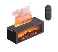 WPBXQKWAY Firehome, Cozy Flame Effect Diffuser, Upgrade Aromatherapy Firehome Humidifier, Fireplace Atmosphere Diffusers, Eseential Oil Diffuser for Home,Bedroom,Office, 7 Flame Colors(Black)