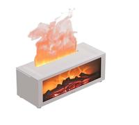 WPBXQKWAY Firehome, Cozy Flame Effect Diffuser, Upgrade Aromatherapy Firehome Humidifier, Fireplace Atmosphere Diffusers, Eseential Oil Diffuser for Home,Bedroom,Office, 7 Flame Colors(White)