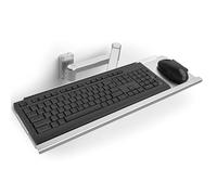 WPBXQKWAY Keyboard Tray Wall Mount with Pole Option, Sit-Stand 24 inch Pneumatic Spring Keyboard and Mouse Stand, Height Adjustable Typing Platform, Full Motion Swivel, Holds Up to 8KG