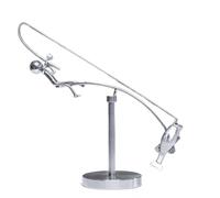 WPBXQKWAY Kinetic Fishing Sculpture, The Fisherman Balancing Sculpture - Stainless Steel Desktop, Interactive Fishing Desk Ornament, Balance Art, Stress Relief for Angler Lovers(1PC)