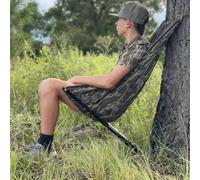 WPBXQKWAY Low Down Hunting Tree Seat, Outdoors Low Down Hunting Seat -Tree Seats for Hunting, Lightweight Hunting Hammock Chair, Folding Tree Seat for Deer Hunting and Camping(Green a)