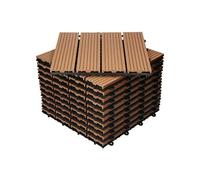 WPC Carreaux 30x30 cm - 22 Pièces par 2m² - avec Aspect Bois - Marron Clair -