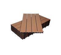 WPC Carreaux 60x30 cm - 12 Pièces par 2m² - avec Aspect de Bois - Marron Clair