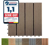 WPC Carreaux à clipser Carreaux de terrasse Royal Marron foncé 30x30 cm 1 pièce