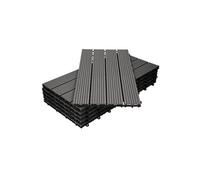 WPC Carreaux de Terrasse 60x30 cm - 6 Pièces par 1m² - avec Aspect de Bois -