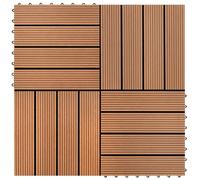 WPC carrelage de 11 pièces 30x30 cm pour terrasse-balcon-jardin brun