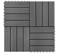 WPC carrelage de 11 pièces 30x30 cm pour terrasse-balcon-jardin gris