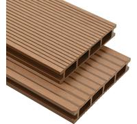 WPC Lames de terrasse alvéolaires avec accessoires 15 m² 4 m Teck