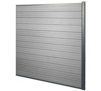 Wpc Pare-Vue Sarthe, Abat-Vent, Clôture, Aluminium Premium Élément D'élargissement, 1,85m, Gris Gris