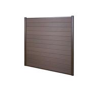 WPC pare-vue Sarthe, abat-vent, clôture, aluminium premium lot de 2, 3,75m, marron