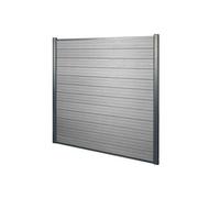 Wpc Pare-Vue Sarthe, Abat-Vent, Clôture, Aluminium Premium Élément De Base, 1,90m, Gris Gris