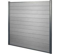 Wpc Pare-Vue Sarthe, Abat-Vent, Clôture, Aluminium Premium Élément De Base, 1,90m, Gris Gris