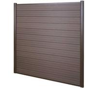 Wpc Pare-Vue Sarthe, Abat-Vent, Clôture, Aluminium Premium Élément De Base, 1,90m, Marron Marron