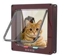 WPCASE ChatièRe Puces ÉLectronique Chattiere Porte Chat Trappe pour Chien Grande Taille ChatièRe À Puces Trappe pour Chien Sureflap ChatièRe Sureflap ChatièRe avec Puce Brown,XL
