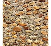 WPCBAA Cobblestone Autocollant mural amovible 3D pour salon, couloir, salle de bain 50 x 60 cm