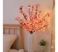 wpdash Lot de 2 branches lumineuses en forme de branches de cerisier, lampe de nuit créative pour décoration de chambre à coucher, bureau, hôtel, cafés et plus encore